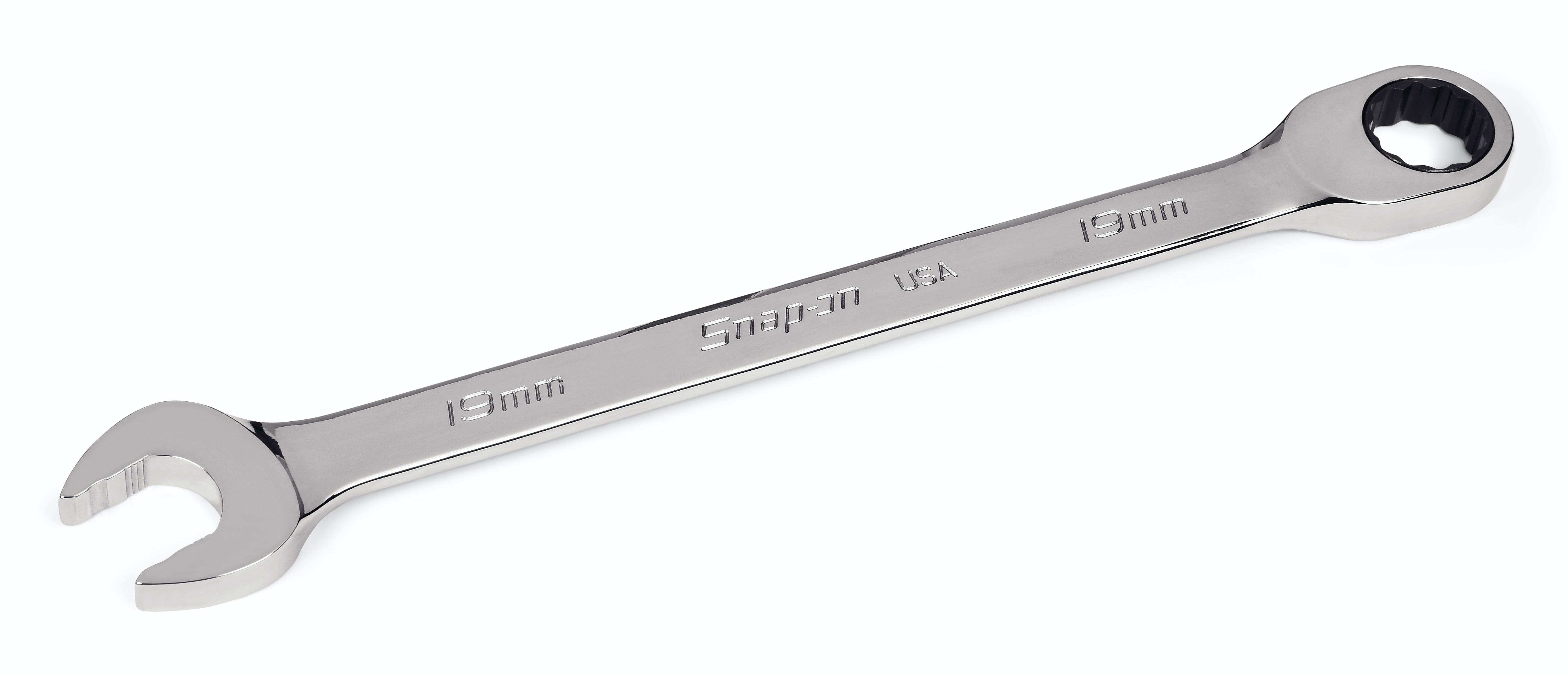 19 mm 12-Point Metric Flank Drive® Plus 0° Offset Non-Reversing Ratcheting Combination Wrench | SOXRM19 19 mm 12-Point Metric Flank Drive® Plus 0° Offset Non-Reversing Ratcheting Combination Wrench | SOXRM19